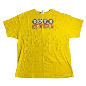 Dots Candy Graphic T-Shirt Mens 2XL Yellow Tootsie Roll Inc Cotton Tee-2224